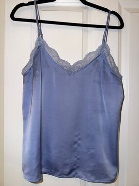 Abercrombie & Fitch Dusty Blue Lace-Trim Cami